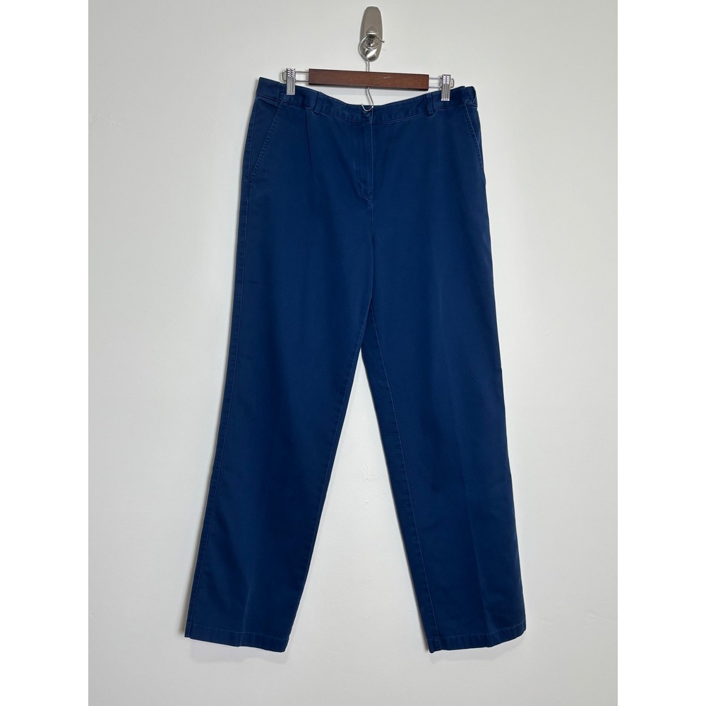 LL Bean Womens Classic Fit Pants 12 Bayside Cotton Twill Hidden Comfort Waist